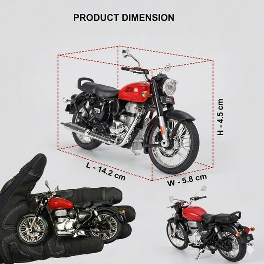 Royal Enfield Bullet 350 1:15 Die-Cast Classic Bike Toy for Kids & Collectors