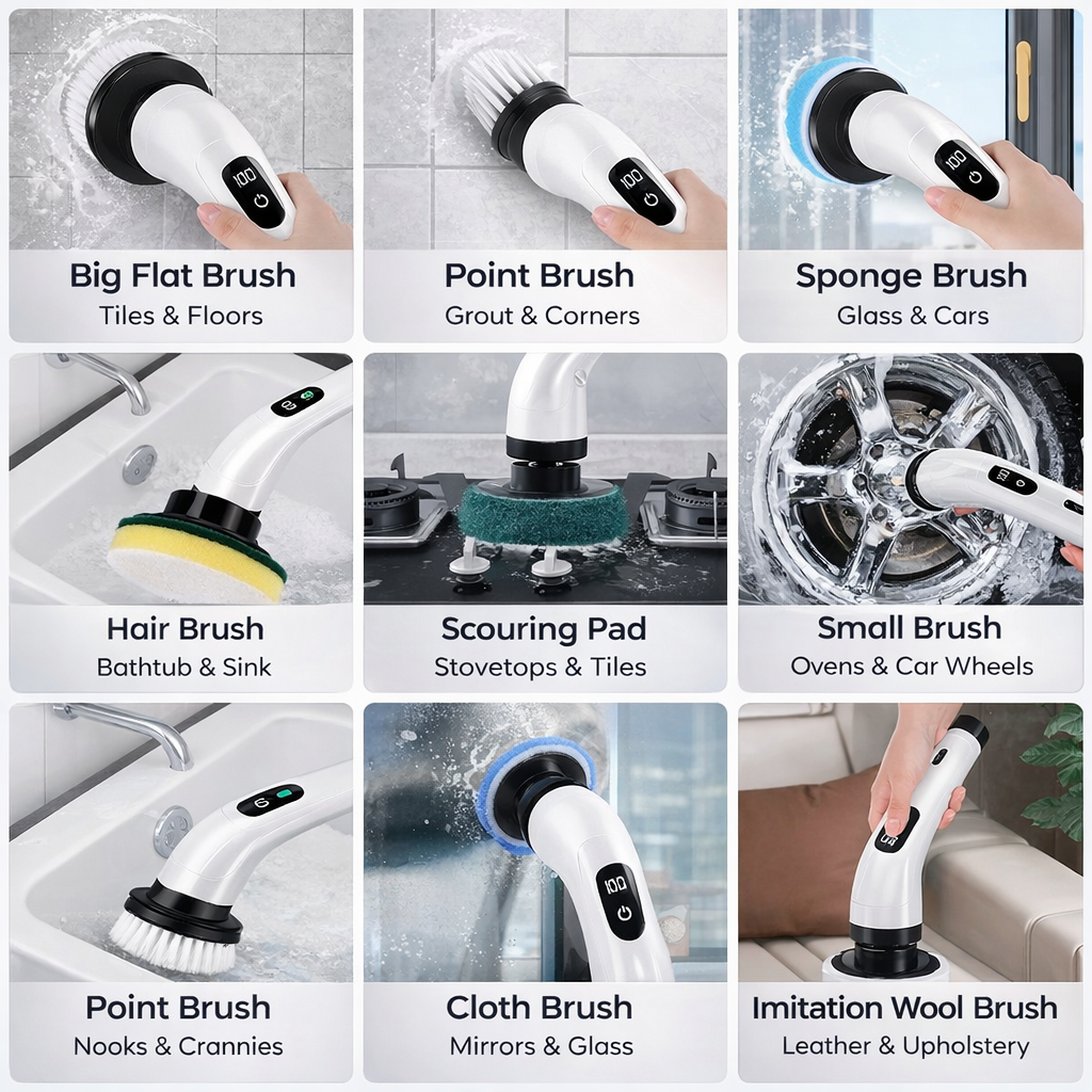 CleanSpin Pro – 9-in-1 Electric Power Scrubber