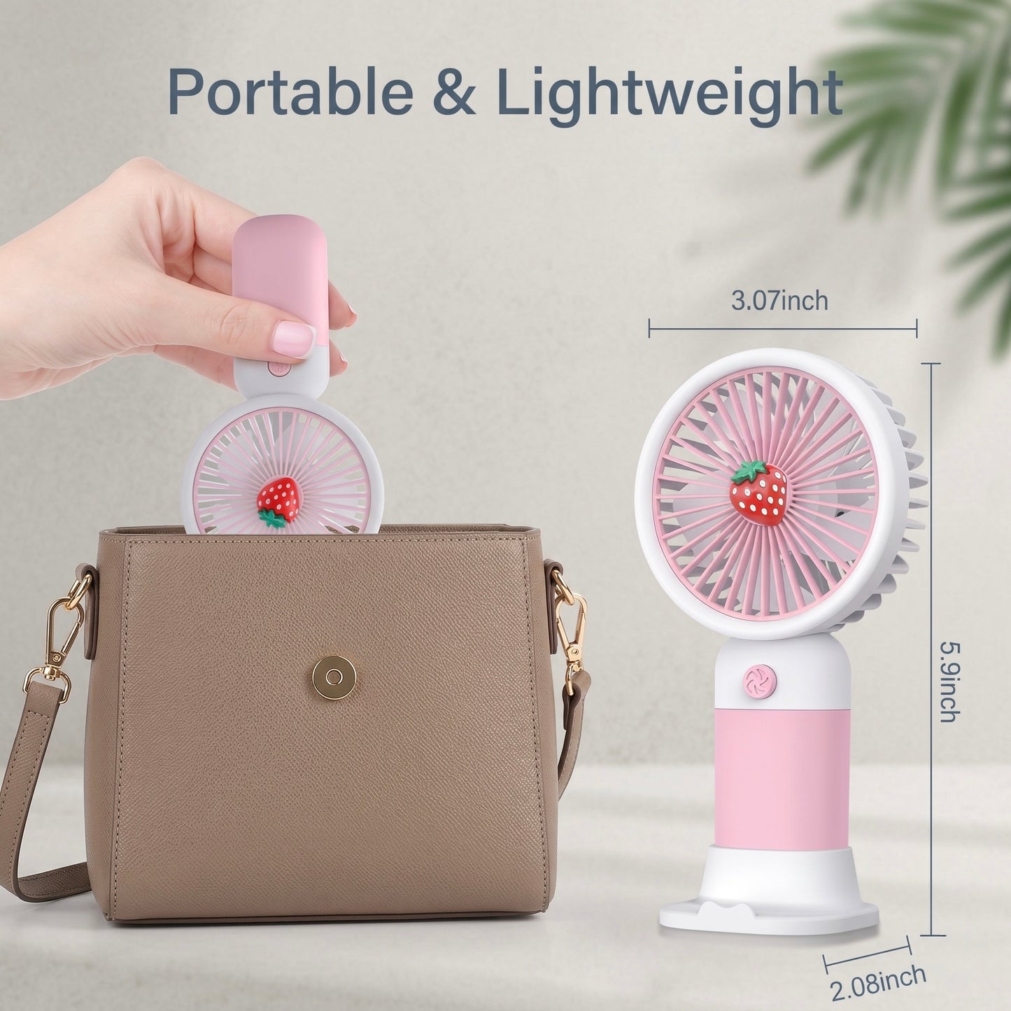Mini Portable USB Rechargeable Hand Fan – 3 Speed Cooling Fan