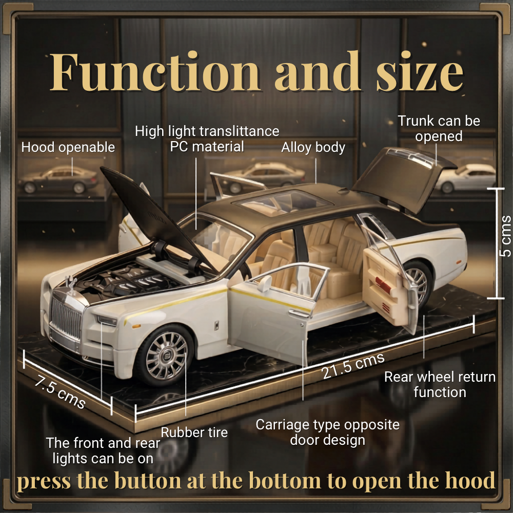 Rolls-Royce Phantom 1:32 Die-Cast Pull Back Toy Car with Sound & Light