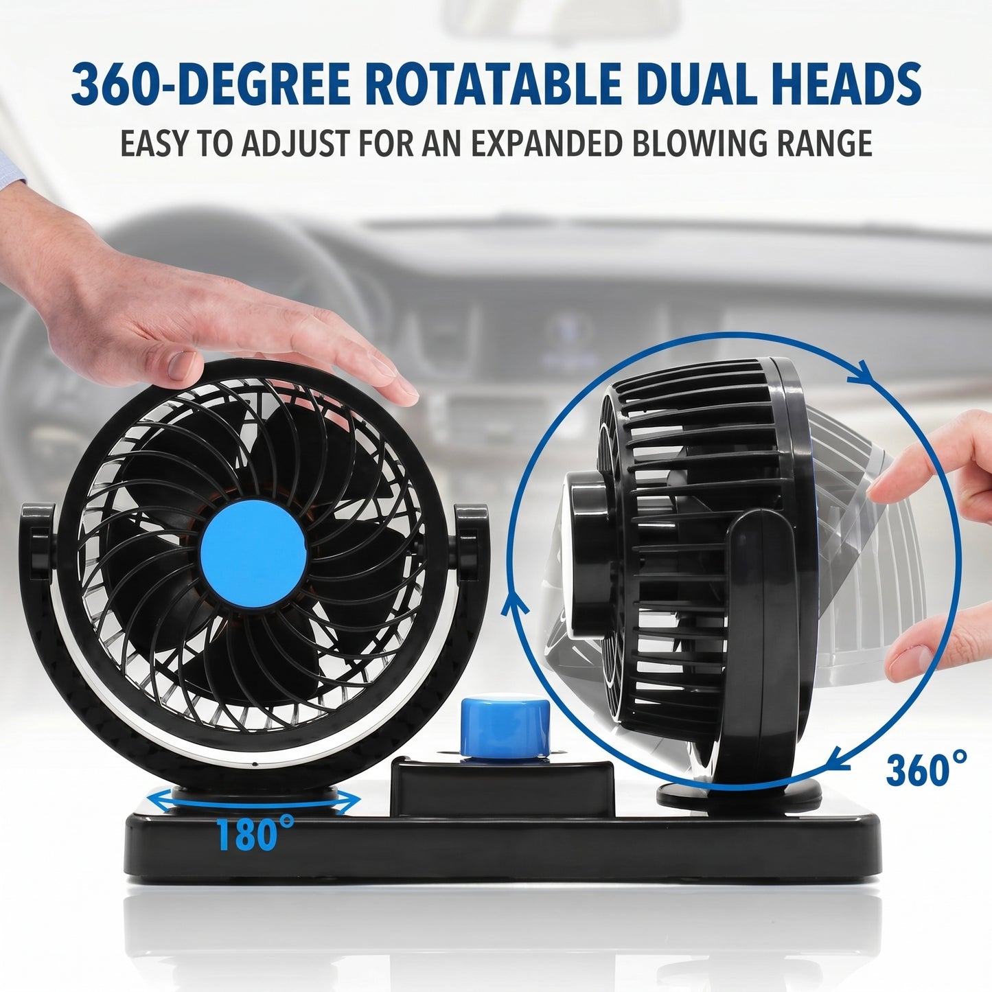 Mini Car Dashboard Fan – 360° Cooling Air Fan