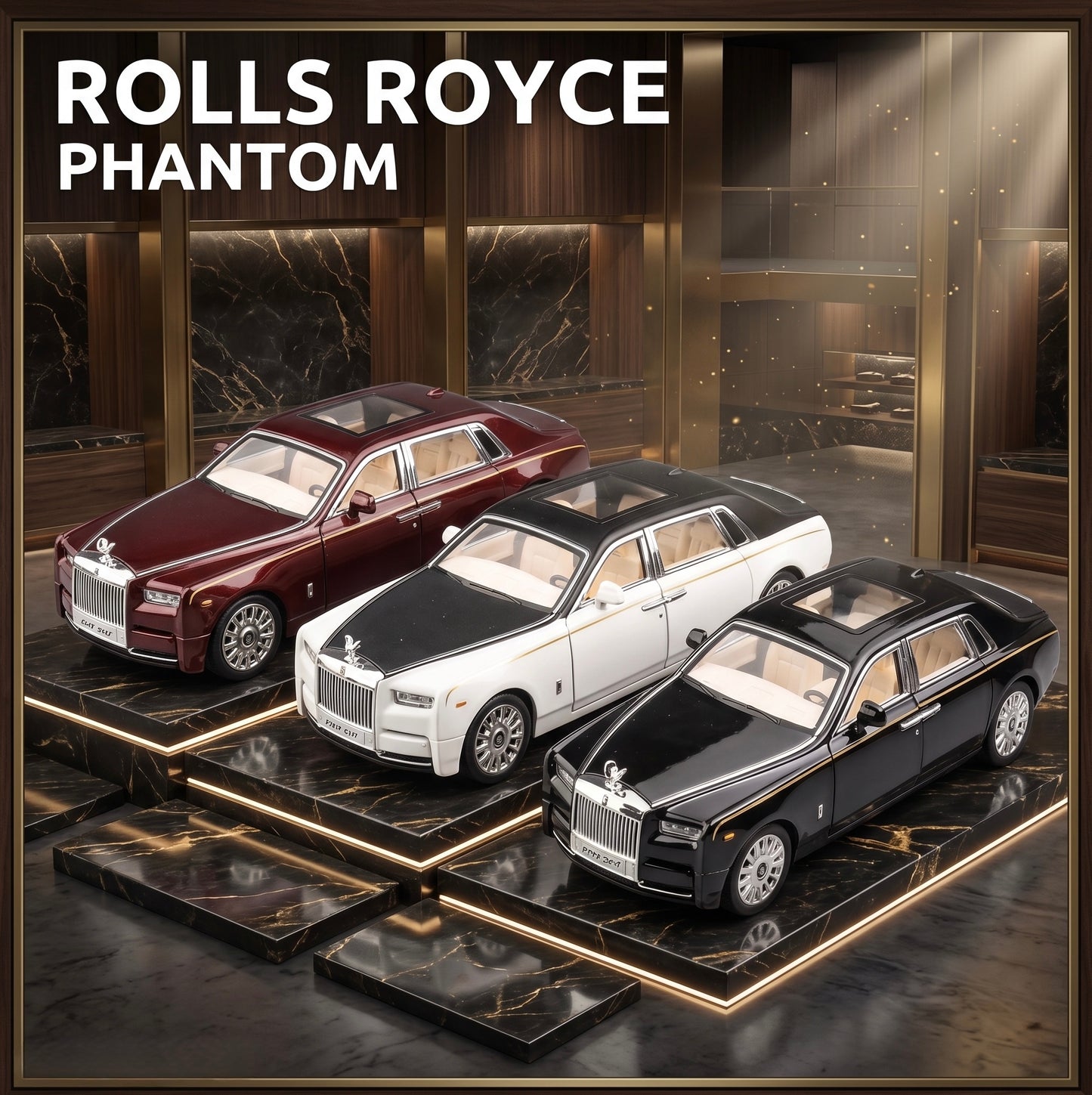 Rolls-Royce Phantom 1:32 Die-Cast Pull Back Toy Car with Sound & Light