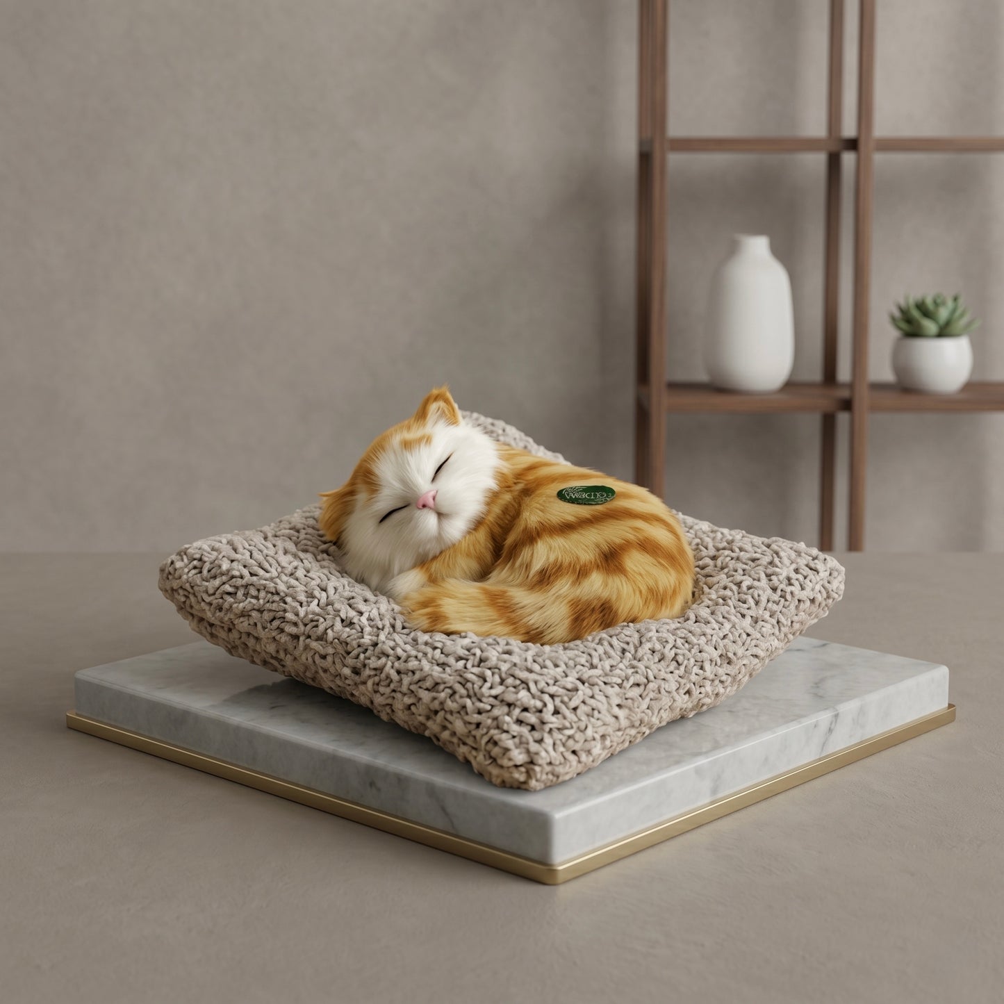 Cute Sleeping Musical Cat Plush Toy