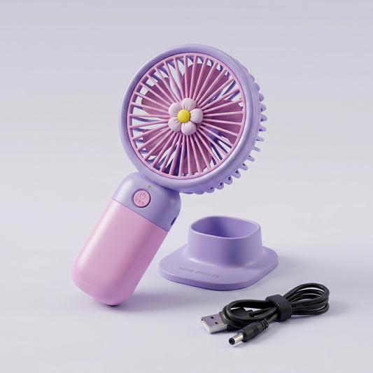 Mini Portable USB Rechargeable Hand Fan – 3 Speed Cooling Fan