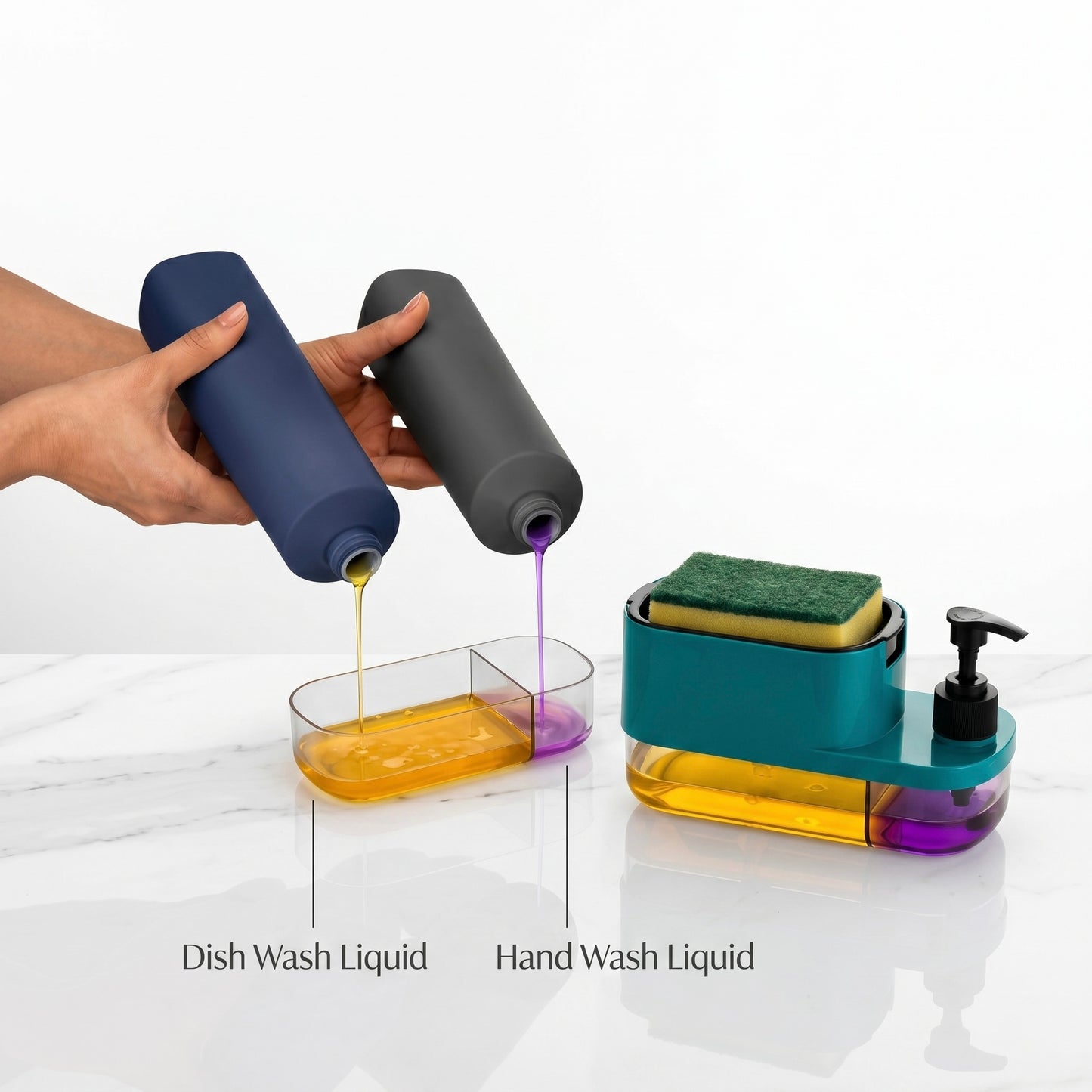 3-in-1 Soap Pump Dispenser for Kitchen Sink