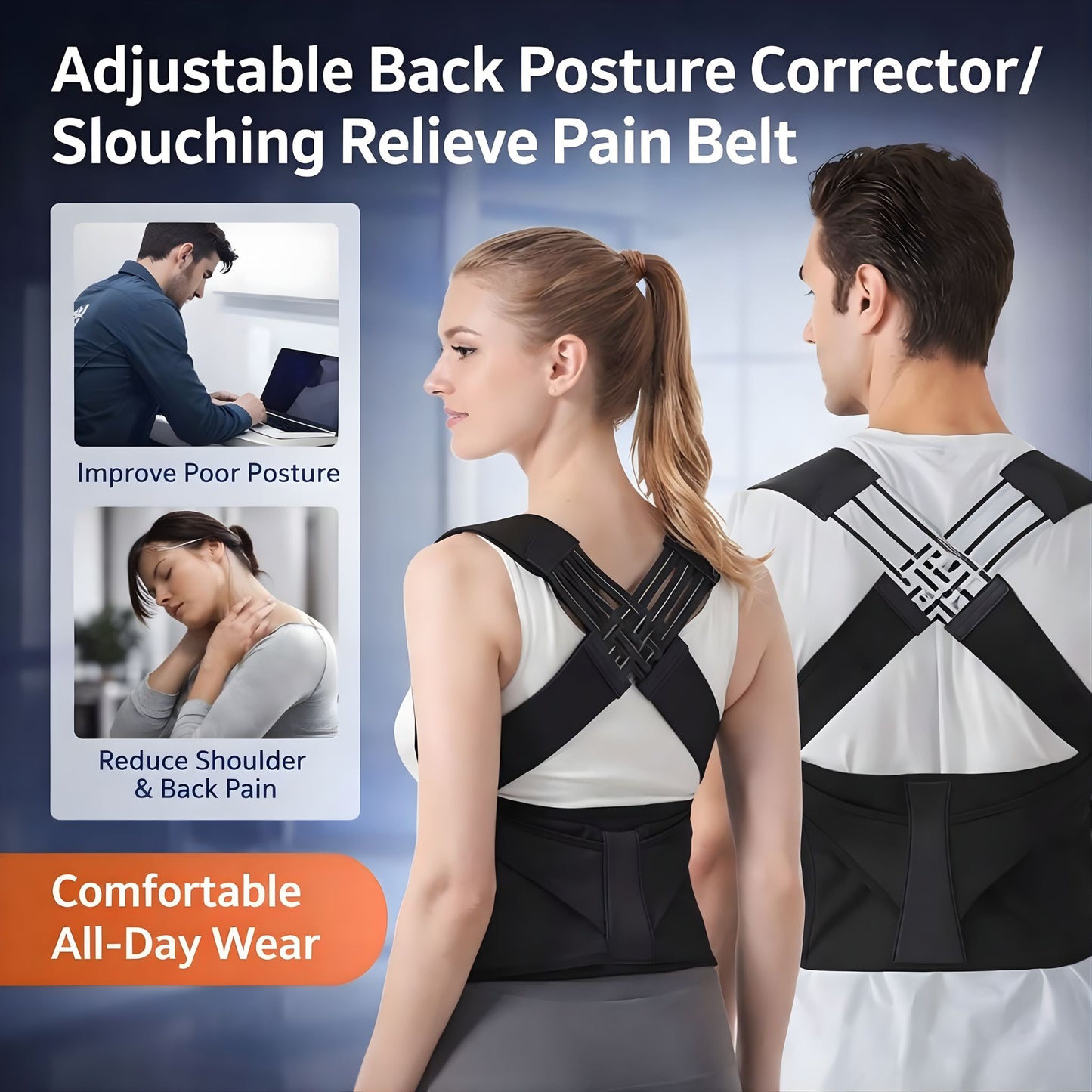 Adjustable Back Posture Corrector/ Slouching Relieve Pain Belt