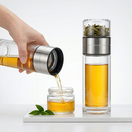 Premium Glass Tea Infuser Bottle (800ml)