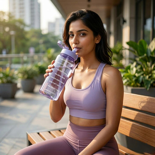 2L Motivational Hydration Bottle with Straw & Handle