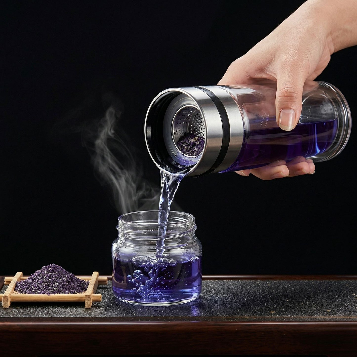 Premium Glass Tea Infuser Bottle (800ml)