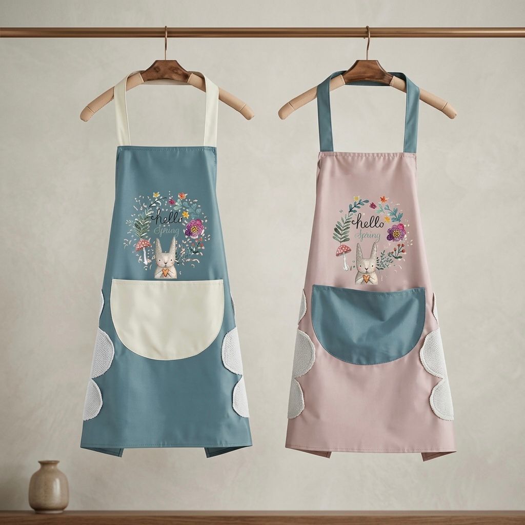 Cute Bear Waterproof Kitchen Apron with Pocket