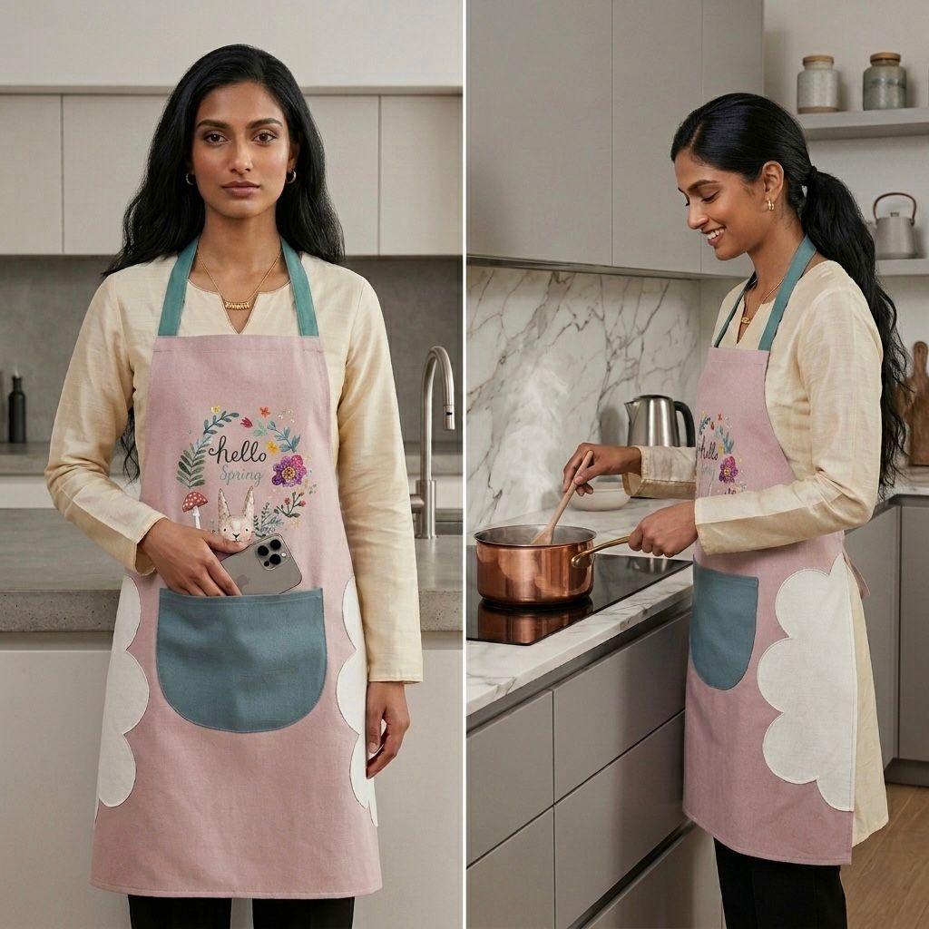 Cute Bear Waterproof Kitchen Apron with Pocket